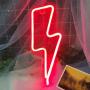 Lightning Neon Signs for Wall Decor,USB or Battery Decor Light,Neon Light for Bedroom,LED Neon Decorative Lights for Christmas,Party,Girls Living Room (Red)