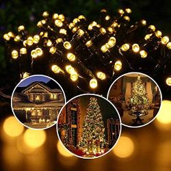 Toodour Solar Christmas Lights, 2 Packs 72ft 200 LED 8 Modes Solar String Lights, Waterproof Solar Outdoor Christmas Lights for Garden, Patio, Fence, Balcony, Christmas Tree Decorations (Warm White)