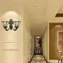 RUNNUP Elegant Tiffany Wall Sconce Iron Fence Stained Glass Adjustable Wall Light Vintage Lighting 2 Lights for Dining Room, Bathroom,Kitchen Bronze Finish