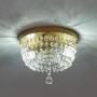 FERWVEW 2-Light D9.84'' H8.26'' Small Chandelier Brass Gold Flush Mount Crystal Ceiling Light Fixture，Modern Pendant Lighting Lamp for Bedroom Hallway Living Dining Room Bathroom Bar
