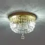 FERWVEW 2-Light D9.84'' H8.26'' Small Chandelier Brass Gold Flush Mount Crystal Ceiling Light Fixture，Modern Pendant Lighting Lamp for Bedroom Hallway Living Dining Room Bathroom Bar