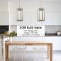 MELUCEE Outdoor Mini Pendant Lights for Porch 1-Light Brushed Nickel, Dining Room Light with Glass Modern Light Fixture Ceiling Hanging for Hallway Stairway Kitchen Island