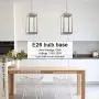 MELUCEE Outdoor Mini Pendant Lights for Porch 1-Light Brushed Nickel, Dining Room Light with Glass Modern Light Fixture Ceiling Hanging for Hallway Stairway Kitchen Island