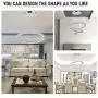 HOMCOM Modern Crystal Led Chandelier Multi-Angle with Remote Control Dimmable Light, Living Room Decor