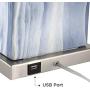 Connie Modern Table Lamps Set of 2 with USB Charging Port Rectangular Blue White Fabric Shade for Living Room Bedroom Bedside Nightstand Office Family - 360 Lighting