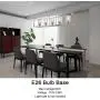 VINLUZ Rectangle Dining Room Chandelier Classic Pendant Lighting for Kitchen Island,Chrome Finish with Clear Glass Shade Adjustable Height Hanging Ceiling Light
