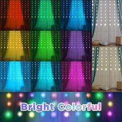 Meidong LED Window Curtain Lights, Christmas Rainbow RGB Color Changing 11 Color 3 Lighting Modes Backdrop, Icicle String Lights with USB Plug and Remote, Bedroom, Wedding, Party, Outdoor Indoor Decor