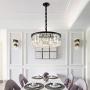 Crystal Chandelier Lighting Dining Room 6 Lights W22'' Crystal Pendant Light for Living Room, Raindrop Chandelier Kitchen Foyer Lighting Entryway