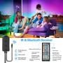 40Ft LED Strip Lights Phone App Control with IR Remote Built-in Mic Music Sync LED Lights for Bedroom, Dorm Room, Home Decoration (40Ft APP+ Remote+ Mic Control)