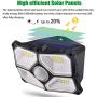 ENGREPO Solar Lights Outdoor, 40 LED Motion Sensor Security Lights IP65 Waterproof for Yard, Garage, Garden, Patio, Deck. Black.(4 per Pack)