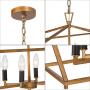 KSANA Gold Chandelier, Modern Island Lights for Kitchen, 6-Light Linear Chandeliers for Dining Rooms, 23.5“ Medium Rectangle Metal Light Fixture
