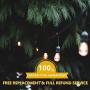 Outdoor String Lights Hanging Kit, Globe Light String Suspension Kit, Cable Guide Wire for String Lights in Black Vinyl-Coated, 164 Ft Stainless Steel Lights Rope
