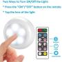 BLS Wireless Dimmable LED Puck Lights with Remote Control, AA-1030 Operated with 3 AA Batteries, Stick on LED Under Cabinet Lighting with Timer, Cool White and Warm White (3 Pack)