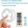 BLS Wireless Dimmable LED Puck Lights with Remote Control, AA-1030 Operated with 3 AA Batteries, Stick on LED Under Cabinet Lighting with Timer, Cool White and Warm White (3 Pack)