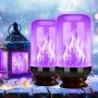 Y- STOP LED Flame Effect Fire Light Bulb, Upgraded 4 Modes Flickering Fire Christmas Decorations Lights, E26 Base Flame Bulb with Upside Down Effect (Purple 2 Pack)