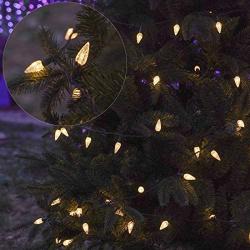 Twinkle Star C6 Christmas String Lights, 100 LED 33ft Fairy Lights with 29V Safe Adaptor, Indoor Outdoor 8 Lighting Modes with Memory Function for Patio Xmas Tree Wedding Party Decor, Warm White
