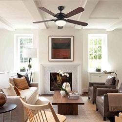 CO-Z 52 Farmhouse Ceiling Fan with Lights and Remote, Rustic Ceiling Fans with LED Light for Bedroom, Living Room, Kitchen, Black Ceiling Fan Light Fixture with 5 Plywood Blades (Cherry & Walnut)