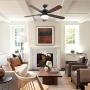 CO-Z 52 Farmhouse Ceiling Fan with Lights and Remote, Rustic Ceiling Fans with LED Light for Bedroom, Living Room, Kitchen, Black Ceiling Fan Light Fixture with 5 Plywood Blades (Cherry & Walnut)