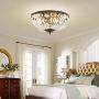 BAYCHEER Round Shaped Clear Crystal Ceiling Lghting Ftures with 3 Lghts Retro Art Dcoration Flush Mount Ceiling Light for Hallway Dining Living Room Kitchen Boudoir 9.84inch (Bronze)