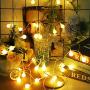 Globe String Lights, 40 LED 20 Feet 8 Modes Waterproof Battery Operated Fairy String Lights with Remote and Timer for Indoor Outdoor Christmas Birthday Party Garden Bedroom Decoration(Warm White)