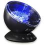Ocean Wave Projector and Sound Machine - Night Light Projector with Color Changing Wave Light Effects – Music Lamp for Kids Adults Bedroom – Black