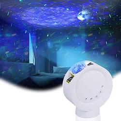 Star Projector Night Light, Winique Nebula Moon Night Light w/Base & Remote Control, 4000mAh Battery Operated LED Galaxy Projector Lamp, 9 Lighting Modes for Bedroom, Party, Home Decor, White