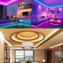 Led Light Strips Bluetooth 16.4ft RGB LED Strip Lights 16 Million Colors with Bluetooth Music Mobile APP Control, Led Strip for Home, Bedroom, Kitchen,TV, Party, DIY Decoration,Non-Waterproof