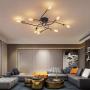 NEWSEE Flush Mount Ceiling Light Fixture Sputnik Chandelier Industrial Bedroom Lighting Fixtures Modern Style for Kitchen Dining Room Living Room Kitchen Hallway Cafe Bar (8 Light)