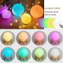 5.9 Inch Moon Lamp Moon Light 3D Printed 16 Colors Night Light for Kids Gift for Women USB Charging and Touch Control Brightness Lunar Lamp Moon Lamp with Stand