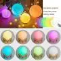 5.9 Inch Moon Lamp Moon Light 3D Printed 16 Colors Night Light for Kids Gift for Women USB Charging and Touch Control Brightness Lunar Lamp Moon Lamp with Stand
