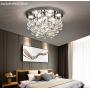 7PM Crystal Chandelier Ceiling Light Flush Mount Modern Round Raindrop Light Fixture for Dining Room Bedroom Hallway