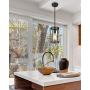 Eapudun Farmhouse Pendant Light, 1-Light Metal Wire Cage Hanging Lantern, Matte Black and Wood Finish, PDA1141-FBDT