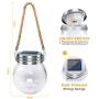 DBF Solar Lights Crackle Glass Ball, Amber Warm LED Hanging Solar Lantern Outdoor Waterproof Solar Patio Lanterns Decorative with 2 Optional Modes Solar Powered Jar Lamp for Garden Deck Yard, 2 Pack