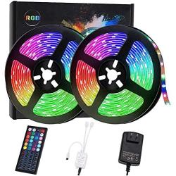 LED Strip Lights 32.8ft, ALSEYE 5050 RGB 300 LEDs Color Changing LED Tape Lights with 44 Keys IR Remote and 12V Power Supply, Flexible Light Strips Kit for Bedroom, Bar, Home Lighting Decoration