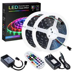 SPARKE Dreamcolor Led Strip Lights, 32.8ft/10m Dynamic Music-Sync LED Tape Light, 300 Pixels RGB 5050 WS2811B Waterproof Strip with RF Remote and Power Supply, Chasing Effect for Home Interior Parties