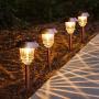 Solar Pathway Lights – Pathway Lights Solar Powered 4 Pack Landscape LED Solar Pathway Lights Outdoor IP65 Waterproof & 10-40 Lm Dimmable & Auto On/Off Warm White Pathway Lights for Garden & Path