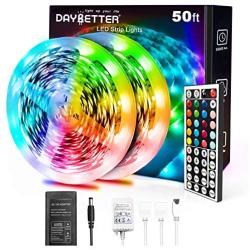 Daybetter 5050 RGB Infrared Remote Control Color Changing 50ft Led Strip Lights