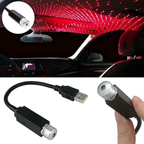 USB Car Full Star Atmosphere Light Starlight Projection Night Light LED Interior Light Star Night Light Modified car Interior Portable Romantic Light Bedroom car Party Ceiling - Plug and Play (red) USB Car Full Star Atmosphere Light Starlight Projection Night Light LED Interior Light Star Night Light Modified car Interior Portable Romantic Light Bedroom car Party Ceiling - Plug and Play (red)