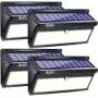 BAXIA TECHNOLOGY Solar Lights Outdoor, Wireless 100 LED Solar Motion Sensor Lights Waterproof Security Wall Lighting Outside for Front Door, Backyard, Steps, Garage, Garden (2000LM, 4PACK)