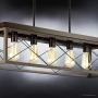 Luxury Industrial Chic Island/Linear Chandelier, Large Size: 9''H x 38''W, with Modern Farmhouse Style Elements, Olde Bronze Finish, UHP2126 from The Berkeley Collection by Urban Ambiance