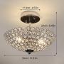 DLLT Modern Crystal Chandelier Lighting, 2-Light Crystal Ceiling Light Fixture Semi Flush Mount for Bedroom, Entryway, Foyer, Hallway, Closet Room, Dining Room, Chrome Finish E12