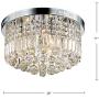 Saint Mossi Modern K9 Crystal Raindrop Chandelier Lighting Flush Mount LED Ceiling Light Fixture Pendant Lamp for Dining Room Bathroom Bedroom Livingroom 9 E12 LED Bulbs Required Height 11 x Width 20