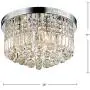 Saint Mossi Modern K9 Crystal Raindrop Chandelier Lighting Flush Mount LED Ceiling Light Fixture Pendant Lamp for Dining Room Bathroom Bedroom Livingroom 9 E12 LED Bulbs Required Height 11 x Width 20