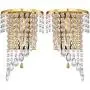 HOMWEERUN A Pair Left Right 2Pcs E12 Modern K9 Crystal Mirror Stainless Steel Wall Lights Wall Lamps Sconce Night Light Lamps Fixtures Lights With Switch For Hallway Bedside Living Room (Gold)