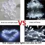 LiyuanQ Curtain String Lights 300 LEDs Window Curtain Fairy Lights Copper Wire Twinkle String Lights USB Remote Control 8 Modes Hanging Lights for Bedroom Indoor Home Wedding Decor (300 LED, White)
