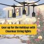 Outdoor String Lights - 48-Foot Black String Lights with 15 Hanging E26 Bulbs - UL Listed - Water Resistant and Heavy Duty Porch, Bistro, Yard, or Patio Lights - Easy to Install and to Extend