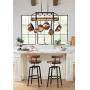 Eldrige Bronze Wood Pot Rack Linear Pendant Chandelier 36 1/2'' Wide Rustic Farmhouse Clear Seeed Glass 4-Light Fixture for Kitchen Island Dining Room - Franklin Iron Works