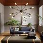 KDG Chandeliers 12-Lights Modern Chandeliers Black Sputnik Chandeliers Mid Century Pendant Lighting Ceiling Light Fixture for Kitchen Dining Room Living Room (Black 12 Light)