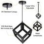 EEEKit Industrial Pendant Light Fixture, Black Cage Pendant Lights, E26 Base Farmhouse Fixture for Kitchen Island Dining Room Table Foyer Entryway Hallway