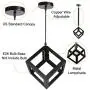 EEEKit Industrial Pendant Light Fixture, Black Cage Pendant Lights, E26 Base Farmhouse Fixture for Kitchen Island Dining Room Table Foyer Entryway Hallway